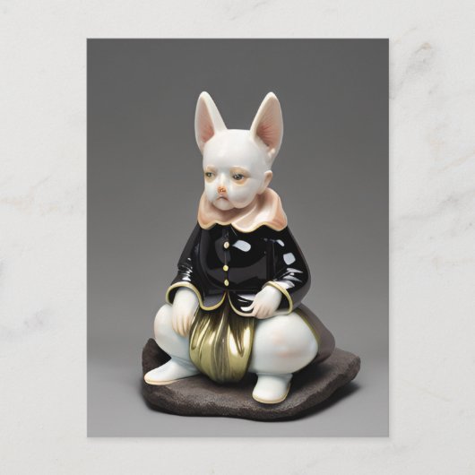 Surly Rabbit Porcelain Figurine Postkarte (Vorderseite)