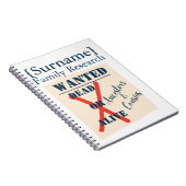 [Surname] Family Research (Wanted Poster) Notizblock (Rechte Seite)