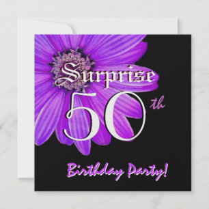 SURPRISE 50. Geburtstagsparty Lila Daisy W1874 Einladung