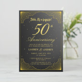 Surprise 50th Wedding Anniversary Einladung (Stehend Vorderseite)