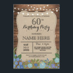 SURPRISE 60. und jedes Alter Geburtstagsparty Holz Einladung<br><div class="desc">Rustikales Vintages Holzdesign. Perfekt für jedes Alter Geburtstag. Ändern Sie einfach den Text,  um Ihr Party . Rückdruck im Lieferumfang enthalten.</div>