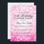 Surprise 70th Birthday Party Pink Glitter Lights Einladung<br><div class="desc">Elegant 70th Surprise Birthday Party invitation design with Pink Glitter Lights motif,  custom name and date and additional text.</div>