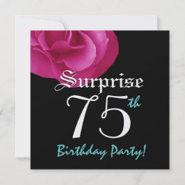 SURPRISE 75. Geburtstagsparty Hell Rosa Rose Einladung