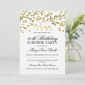 Surprise 90th Birthday Party Gold Foil Confetti Einladung (Stehend Vorderseite)