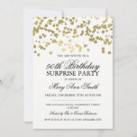 Surprise 90th Birthday Party Gold Foil Confetti Einladung<br><div class="desc">Elegant 90th Surprise Birthday Party invitation design with Gold Foil Confetti (IT'S NOT A REAL FOIL) motif on white background,  custom name and date and additional text.</div>