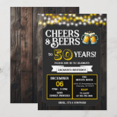 Surprise Backyard Cheers and Beers to 50 Years  Einladung (Vorne/Hinten)