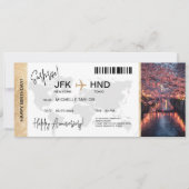 Surprise Birthday Boarding Pass Tokio Trip Ticket Einladung (Vorderseite)