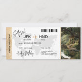 Surprise Birthday Boarding Pass Tokio Trip Ticket Einladung (Vorderseite)