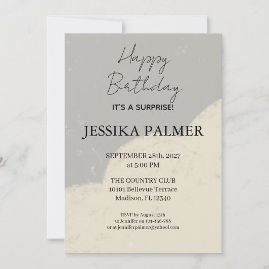 Surprise Birthday Invitation Einladung (Vorderseite)