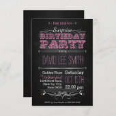 Surprise Birthday Party Einladung (Vorne/Hinten)