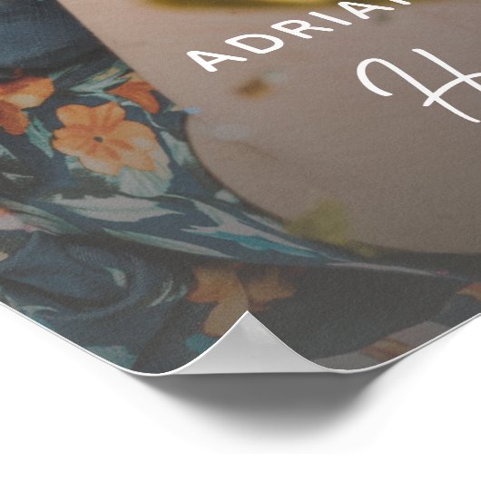 Surprise Birthday Party Photo Fun Welcome Poster (Ecke)