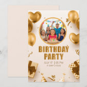 Surprise birthday party with a rose gold design einladung (Vorne/Hinten)