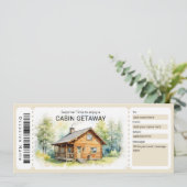 Surprise Cabin Trip Ticket  Einladung (Stehend Vorderseite)