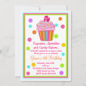 Surprise Candy Cupcake Birthday Invitation Einladung (Vorderseite)