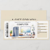 Surprise Computer Gift Certificate Einladung (Vorne/Hinten)