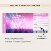 Surprise Concert Gift Ticket Music Reveal Card Einladung