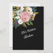 **SURPRISE Handpainted Floral 80th Birthday Party Einladung (Rückseite)