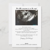 Surprise Holiday Pregnancy Announcement Message Feiertagskarte (Rückseite)