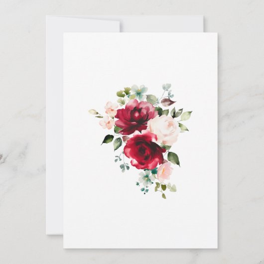 SURPRISE PARTY 18th Birthday Red Pink Floral Einladung (Rückseite)