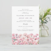SURPRISE PARTY 21st Birthday Pink Carnation Floral Einladung (Stehend Vorderseite)