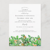 SURPRISE PARTY 55th Birthday December Birth Flower Einladungspostkarte (Vorderseite)