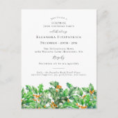 SURPRISE PARTY 70th Birthday December Birth Flower Einladungspostkarte (Vorderseite)