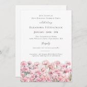 SURPRISE PARTY 85th Birthday Pink Carnation Floral Einladung (Vorne/Hinten)