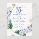 Surprise Party Hydrangea Rose 70. Geburtstag Postkarte (Vorderseite)