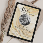 SURPRISE Photo 50th Birthday Party Gold Marble  Einladung<br><div class="desc">An elegant "50th Birthday" party invitation design with personalized photo,  modern typography and a faux sparkling Marble background.</div>