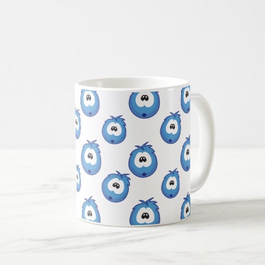 Surprised Blue Sneezie Patterned Kaffeetasse (VorderseiteRechts)