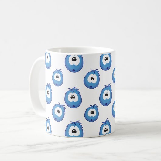 Surprised Blue Sneezie Patterned Kaffeetasse (Vorderseite Links)