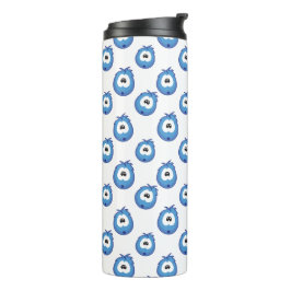 Surprised Blue Sneezie Patterned Thermosbecher