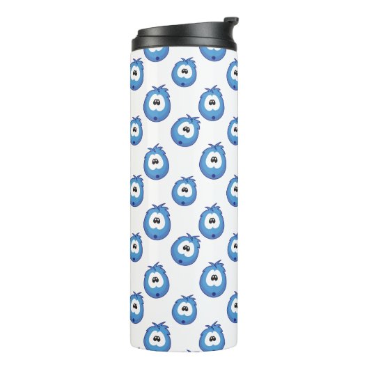 Surprised Blue Sneezie Patterned Thermosbecher (Nach links gedreht)