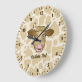 Surprised Cow Large Clock Große Wanduhr (Winkel)