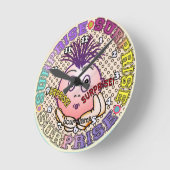 Surprised Face Runde Wanduhr (Winkel)