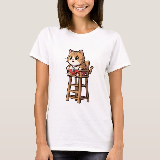 Surprised Lifeguard Cat T-Shirt (Vorderseite)