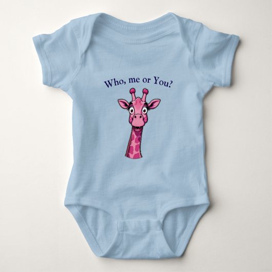 Surprised Pink Giraffe Baby Strampler (Vorderseite)