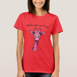 Surprised Pink Giraffe T-Shirt