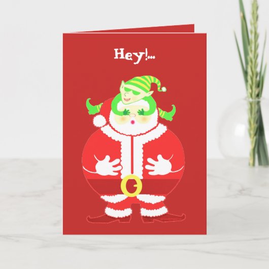 Surprised Santa greeting card Feiertagskarte (Vorderseite)