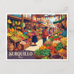 Surquillo-Markt Lima Peru Postkarte