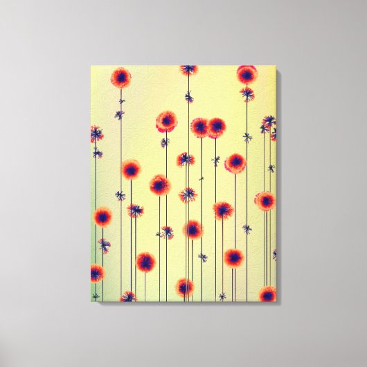 Surreal 22 x 28 Moderne Wildblumen Leinwanddruck (Vorderseite)