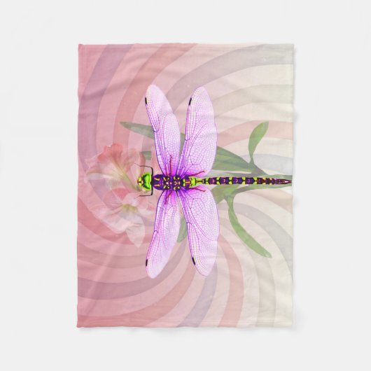 Surreal 60er Theme Dragon Fly Fleecedecke (Vorderseite)