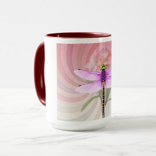 Surreal 60er Theme Dragon Fly Tasse (Vorderseite Links)