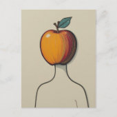Surreal Abstract Person with an Apple Head Postkarte (Vorderseite)