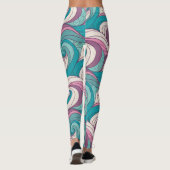 Surreal Abstract Waves Pattern – Dreamlike Fluid Leggings (Rückseite)
