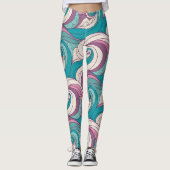 Surreal Abstract Waves Pattern – Dreamlike Fluid  Leggings (Vorderseite)