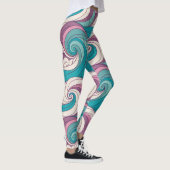 Surreal Abstract Waves Pattern – Dreamlike Fluid Leggings (Rechts)