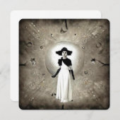 Surreal Abstrakt Art Deco Gemalte Dame Dankeskarte (Vorne/Hinten)