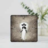 Surreal Abstrakt Art Deco Gemalte Dame Dankeskarte (Stehend Vorderseite)