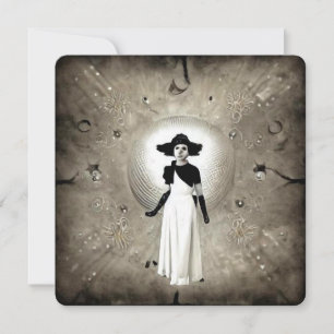 Surreal Abstrakt Art Deco Gemalte Dame Dankeskarte
